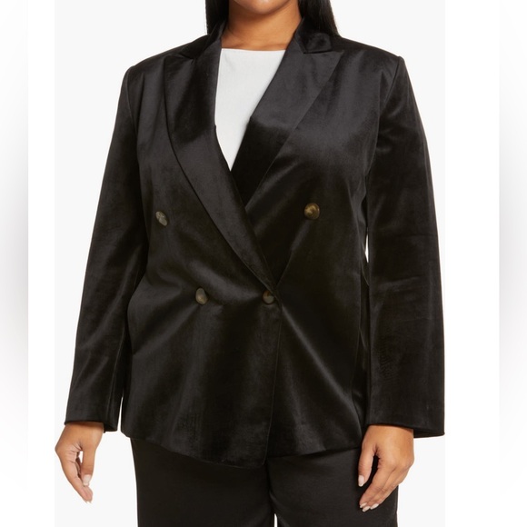 Vince Black Velvet Double Breasted Classic Blazer - Picture 6 of 11